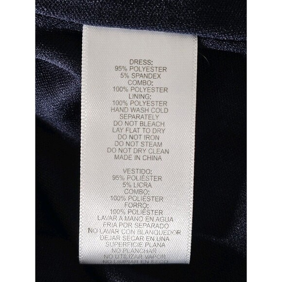 Alex Evenings Navy Blue Mother of the Bride Sequin Long Dress Draped Back Sz 12 - Picture 5 of 5